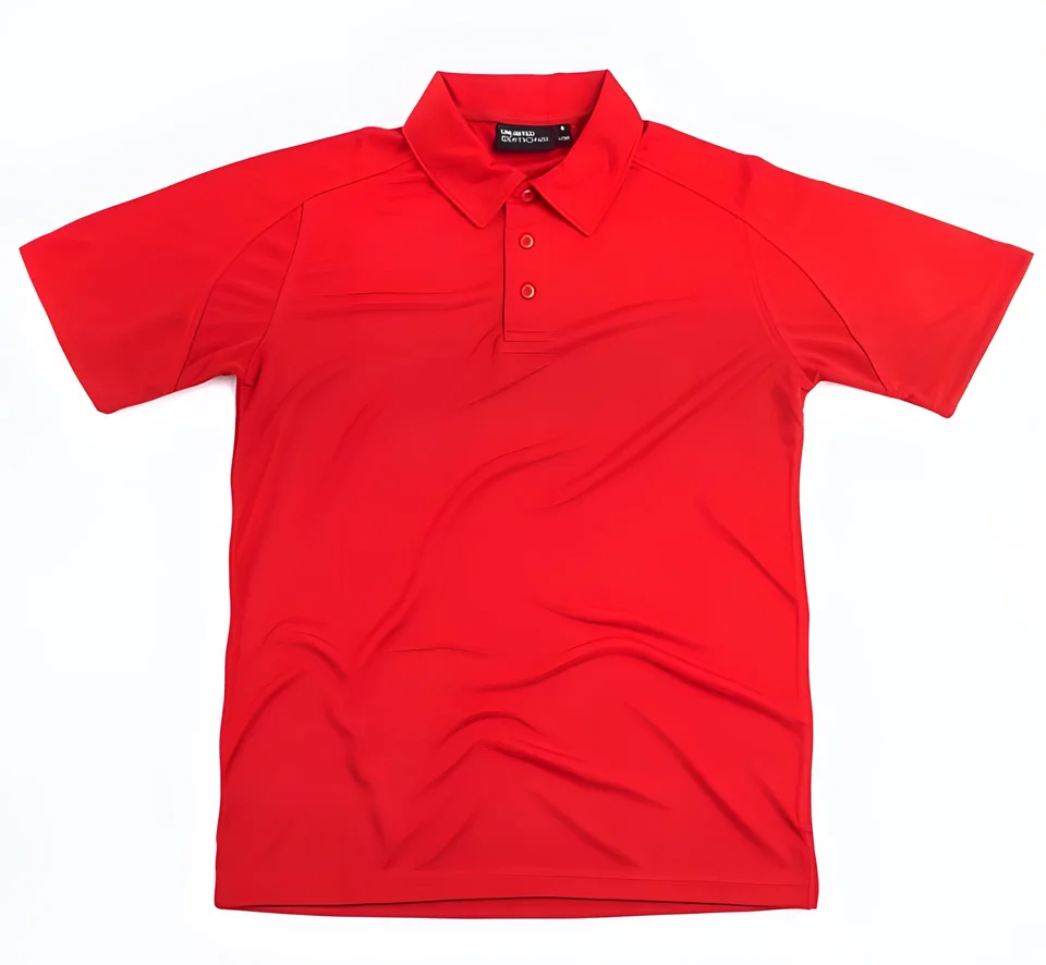 Plain red polo before printing