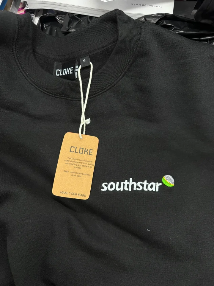 Black Cloke sweatshirt printed with the Southstar logo